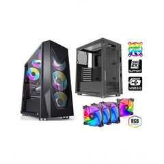 1stPlayer DK-D5 (Black) Tempered Glass With 4 Fans ATX Gaming Case