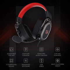 Redragon H710 Helios USB Wired Gaming Headset