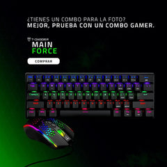 T-Dagger MAIN FORCE T-TGS008-BR Black - Brown Switches Gaming Keyboard and Gaming Mouse Combo