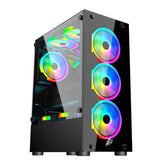1stPlayer FIREDANCING series V2-A (Black) with 4 Fans ATX Gaming Case
