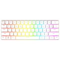 Skyloong GK61 61 Keys 60% RGB Mechanical Gaming Keyboard Hot Swappable (Brown Switches) - White