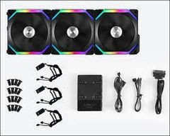 Lian Li UNI Fan SL120 3 Pack Black - with Controller (ARGB 120mm LED PWM Daisy-Chain) 12UF3B