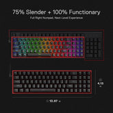 Redragon K628 Pollux 75% Wired RGB Gaming Keyboard 78 Mechanical Keys Red Switch
