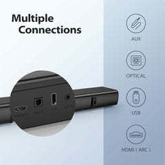 Tribit Soundbar 100W 6-Speaker Surround 2.2 Channel Remote Control Optical/Aux/USB/HDMI