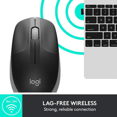 Logitech M191 Mid Grey Wireless Mouse - 910-005927
