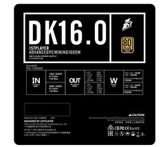 1st Player PS1600-DK 80+ Gold Non Modular PSU