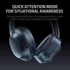 Razer Opus Black Active Noise Cancelling ANC Wireless Headphones