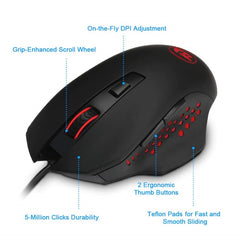Redragon M610 GAINER 3200 DPI, 6 Buttons, 5 Memory Modes, Wired Gaming Mouse