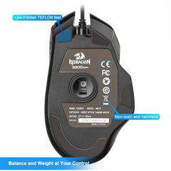 Redragon M610 GAINER 3200 DPI, 6 Buttons, 5 Memory Modes, Wired Gaming Mouse