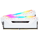 USED Corsair Vengeance RGB Pro 16GB (2x8GB) 3600MHz C18 DDR4 DRAM Memory Kit - White