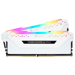 USED Corsair Vengeance RGB Pro 16GB (2x8GB) 3600MHz C18 DDR4 DRAM Memory Kit - White