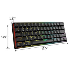 Skyloong GK61 61 Keys 60% RGB Mechanical Gaming Keyboard Hot Swappable (Brown Switches) - Black