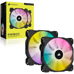 Corsair SP140 RGB ELITE CO-9050111-WW 140mm PWM Fan — Dual Fan Kit with Lighting