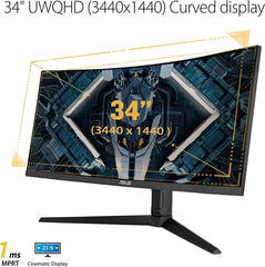Asus TUF Gaming VG34VQL1B - 34" 165Hz FreeSync WQHD 1ms Gaming Monitor
