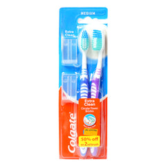 COLGATE TOOTH BRUSH EXTRA CLEAN TWIN PACK MEDIUM