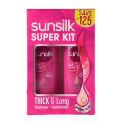 SUNSILK SHAMPOO + CONDITIONER THICK & LONG 180ML CP