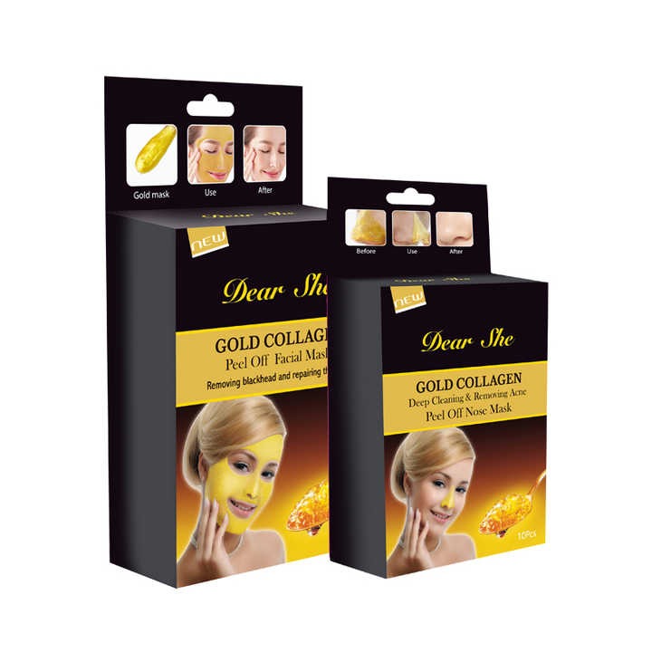 DEAR SHE GOLD COLLAGEN PEEL OF FACIAL MASK 3PCS PACK – kharedo