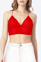 BLS - Belle Non Padded Lace Bralette - Red