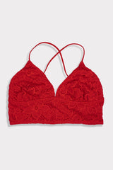 BLS - Belle Non Padded Lace Bralette - Red
