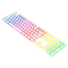 Ajazz 108 Pudding PBT Key Double Frosted Layer Keycaps Black - White