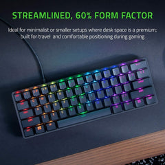 Razer Huntsman Mini Gaming Keyboard Clicky Optical Switch (Purple) - Black-