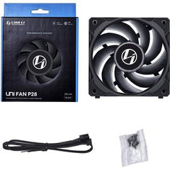 LIANLI UNI Fan P28 Single (1pcs) | PWM 120mm 2600RPM  NO Controller - Black - White