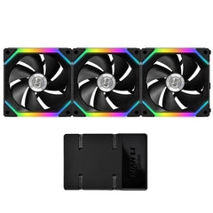 Lian Li UNI Fan SL120 3 Pack Black - with Controller (ARGB 120mm LED PWM Daisy-Chain) 12UF3B