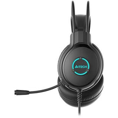 A4Tech FH300U Neon USB Stero Headphones - Black