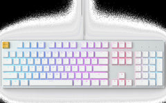 Glorious GMMK White Ice Edition RGB Modular Mechanical Gaming Keyboard - Full Size, GLO-GMMK-FS-BRN-