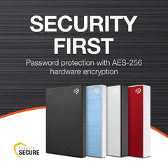 Seagate One Touch 2TB External HDD with Password Protection – Black, for Windows and Mac STKY2000400