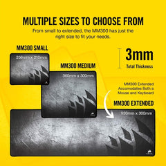 Corsair MM300 Anti-Fray Cloth Gaming Mouse Pad — Medium - CH-9000106-WW