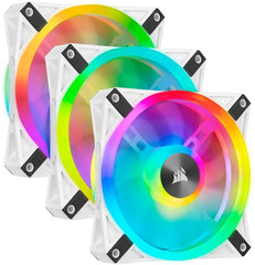 Corsair iCUE QL120 RGB 120mm PWM White Fan — Triple Fan Kit with Lighting Node CORE CO-9050104-WW