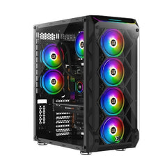 Xigmatek Overtake EN43460 6x AY120 ARGB Fans Pre-Installed Super Tower Chassis Gaming PC Case