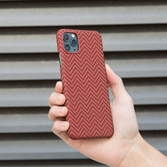 Pitaka iPhone 11 Pro Red/Orange Herringbone