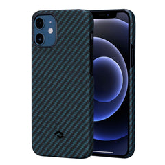 Pitaka iPhone 12 Black/Blue Twill