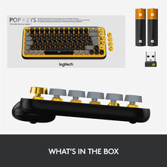 Logitech POP Keys Wireless Bluetooth Mechanical Emoji Keyboard Yellow