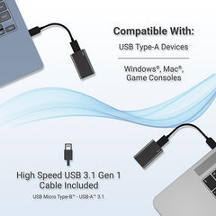 PNY Elite 480GB USB 3.1 Gen 1 SSD Portable