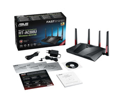 ASUS RT-AC88U Dual-band Wireless-AC3100 Gigabit Gaming Router with WTFast Game Accelerator