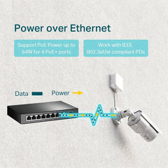 TP-Link TL-SG1008P V6 4-Port with 8-Port PoE+ Desktop Gigabit Switch