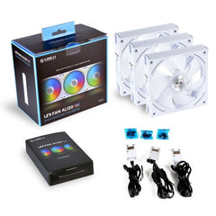 LIAN LI UNI Fan AL 120 Triple 3pcs ARGB PWM 120mm 1900RPM with controller White - Black