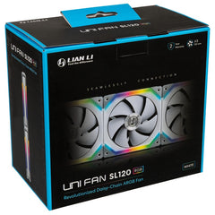 LIAN LI UNI Fan SL 120 Triple 3pcs aRGB PWM 120mm 1900RPM with controller White - Black