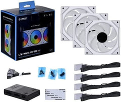Lian Li Uni Fan SL-Infinity 120MM ARGB PC Case Fan White Triple-Pack